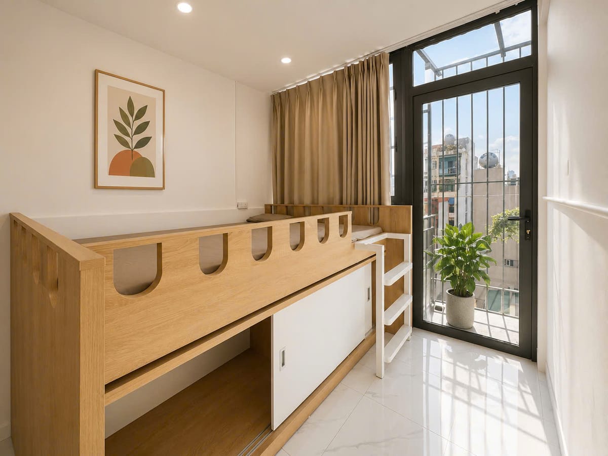 GIƯỜNG TẦNG CĂN STUDIO 162A TÔN ĐỨC THẮNG