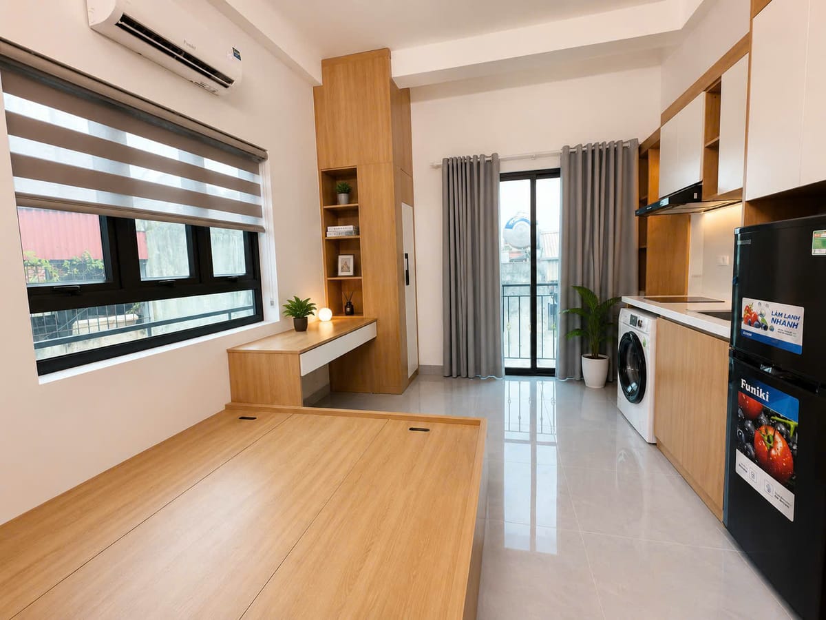 Studio full đồ ban công Ngõ 5 Quang Trung