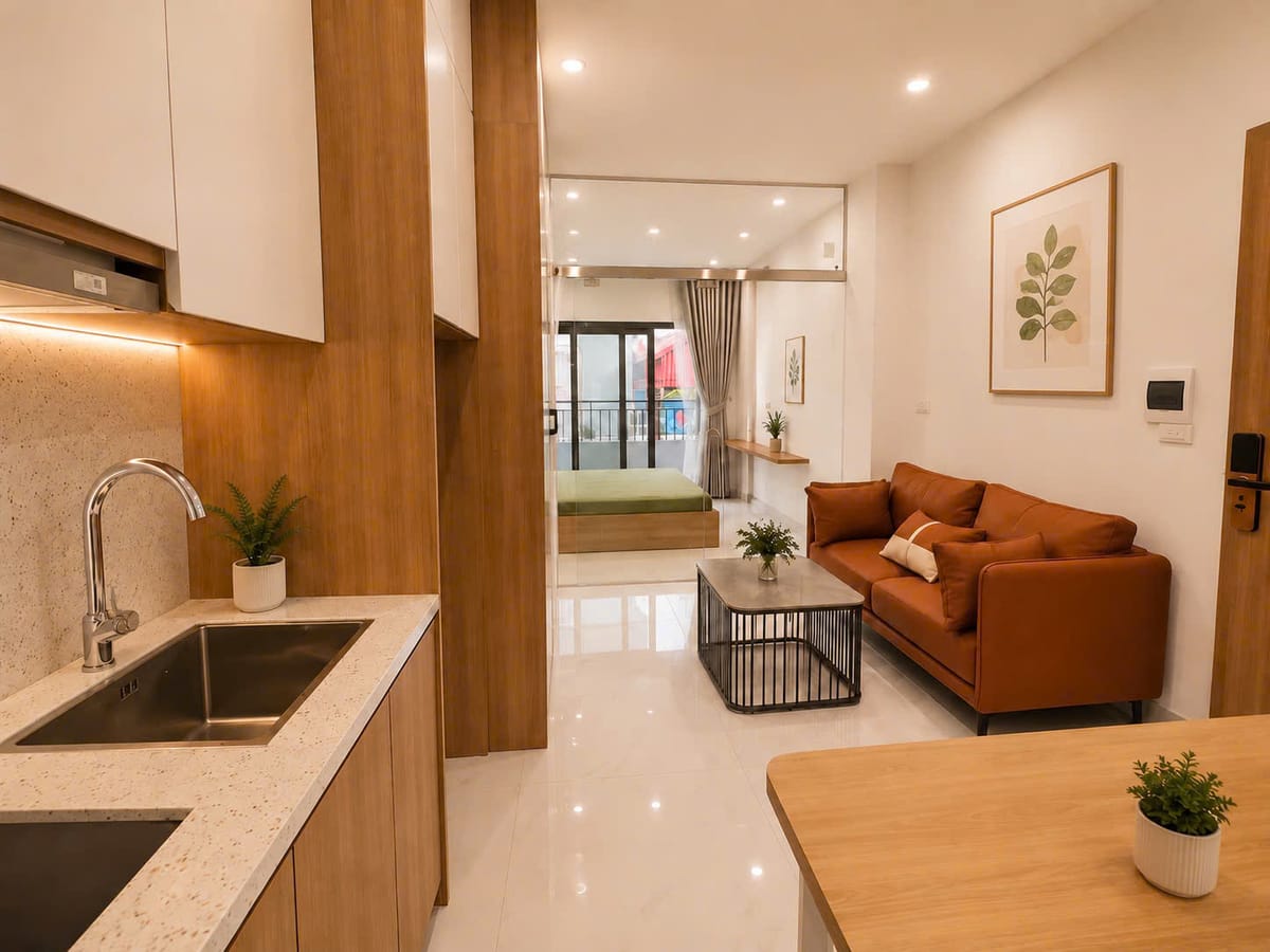 Studio/1 ngủ 1 khách full đồ Ngõ Lan Bá